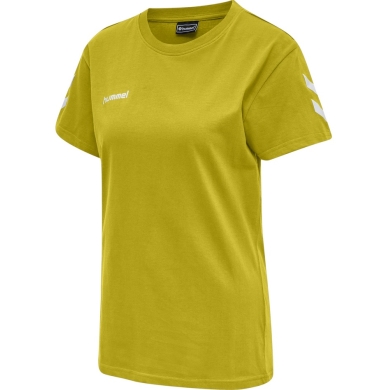 hummel Sport/Freizeit-Shirt hmlGO Cotton (Bawełna) Krótki rękaw żółty Damski