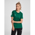 hummel Sport/Freizeit-Shirt hmlGO Cotton (Bawełna) Krótki rękaw ciemnozielony Damski