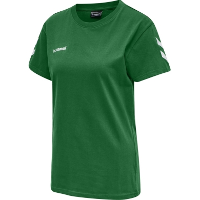 hummel Sport/Freizeit-Shirt hmlGO Cotton (Bawełna) Krótki rękaw zielony Damski