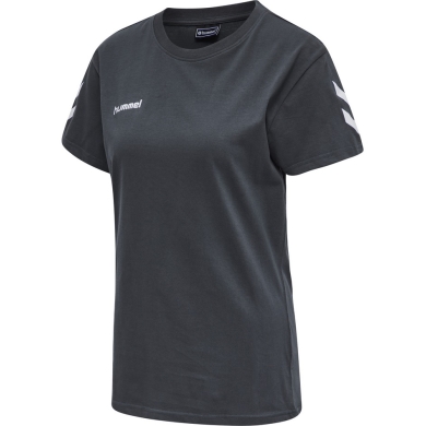 hummel Sport/Freizeit-Shirt hmlGO Cotton (Bawełna) Krótki rękaw ciemnoszary Damski