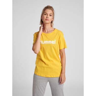 hummel Sport/Freizeit-Shirt hmlGO Cotton Big Logo (Bawełna) Krótki rękaw żółty Damski