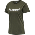 hummel Sport/Freizeit-Shirt hmlGO Cotton Big Logo (Bawełna) Krótki rękaw brązowo-zielony Damski