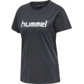 hummel Sport/Freizeit-Shirt hmlGO Cotton Big Logo (Bawełna) Krótki rękaw ciemnoszary Damskie