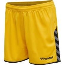 hummel Spodenki sportowe hmlAUTHENTIC Poly Shorts (lekki materiał jersey, bez bocznych kieszeni) Krótkie żółto/czarne Damskie