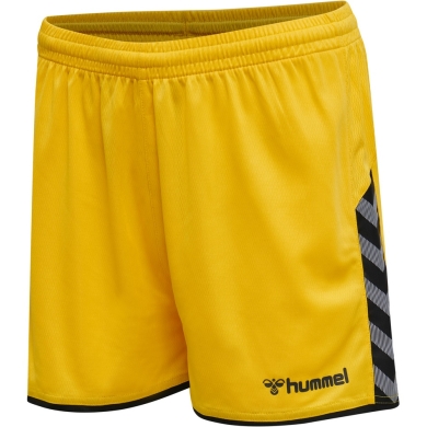 hummel Spodenki sportowe hmlAUTHENTIC Poly Shorts (lekki materiał jersey, bez bocznych kieszeni) Krótkie żółto/czarne Damskie