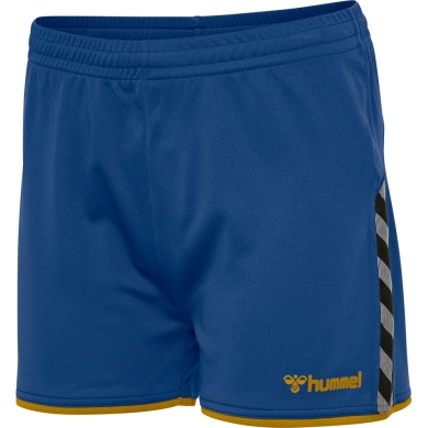 hummel Spodenki sportowe hmlAUTHENTIC Poly Shorts (lekki materiał jersey, bez bocznych kieszeni) Krótkie niebiesko/żółte Damskie