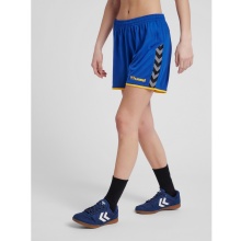 hummel Spodenki sportowe hmlAUTHENTIC Poly Shorts (lekki materiał jersey, bez bocznych kieszeni) Krótkie niebiesko/żółte Damskie