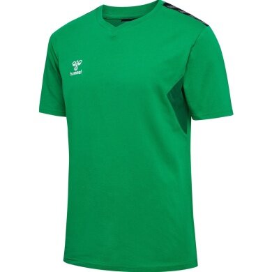 hummel T-shirt sportowy hmlAUTHENTIC CO (100% bawełna) krótki rękaw zielony męski