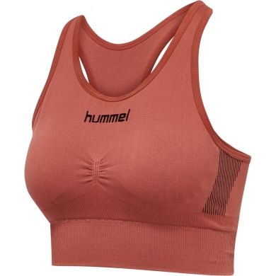 hummel Sport-Bra Seamless Rundhals bezszwowy (szybkoschnący, lekki) brązowy Damski