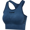 hummel Sport-Bra Seamless Rundhals bezszwowy (szybkoschnący, lekki) niebieski dżins dla kobiet