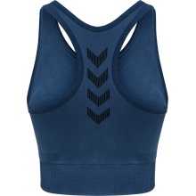 hummel Sport-Bra Seamless Rundhals bezszwowy (szybkoschnący, lekki) niebieski dżins dla kobiet