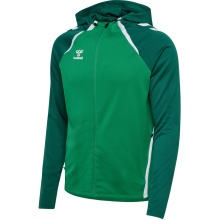 hummel Sportowa kurtka treningowa hmlLEAD 2.0 Zip Hoodie (wysoka oddychalność, szybkoschnąca) zielona męska