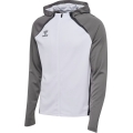 hummel Sportowa kurtka treningowa hmlLEAD 2.0 Zip Hoodie (wysoka oddychalność, szybkoschnąca) biała/szara męska