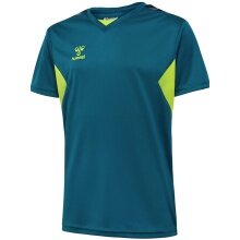 hummel Koszulka sportowa hmlAUTHENTIC Jersey (100% poliester) Krótki rękaw koralowo-niebieska/lime zielona Dziecięca