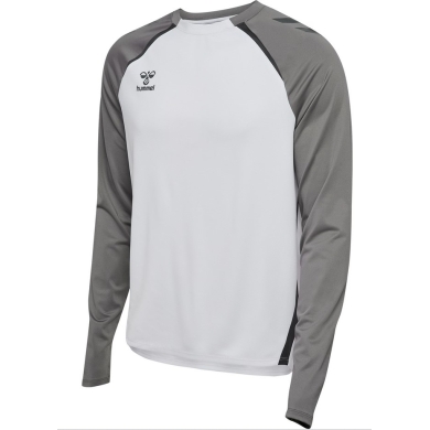 hummel Sportowa koszulka z długim rękawem hmlLEAD 2.0 Crew Sweat (oddychająca) biała/szara Mężczyźni