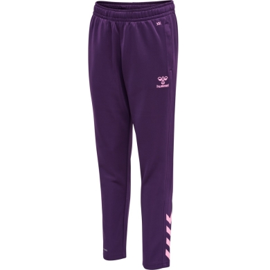 hummel Spodnie sportowe hmlCORE XK Poly Pants (materiał poliestrowy, z kieszeniami na zamek błyskawiczny) Długie fioletowe Dzieci