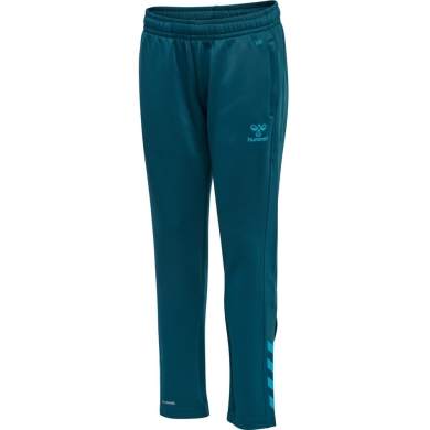 hummel Spodnie sportowe hmlCORE XK Poly Pants (Materiał poliestrowy, z kieszeniami na zamek błyskawiczny) Długie koralowo-niebieskie Dzieci