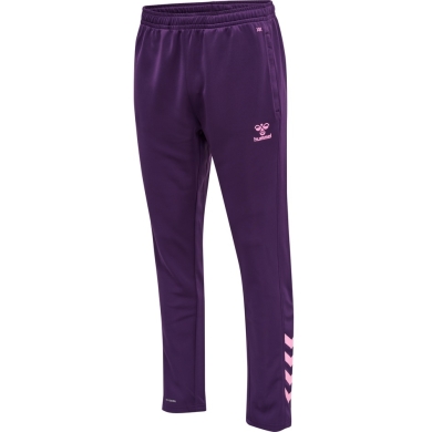 hummel Spodnie sportowe hmlCORE XK Poly Pants (Materiał poliestrowy, z kieszeniami na zamek błyskawiczny) Długie fioletowe Mężczyźni