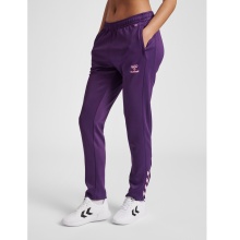 hummel Spodnie sportowe hmlCORE XK Poly Pants (materiał poliestrowy, z kieszeniami na zamek błyskawiczny) długie fioletowe damskie