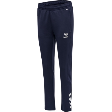 hummel Spodnie sportowe hmlCORE XK Poly Pants (Materiał poliestrowy, z kieszeniami na zamek błyskawiczny) długie granatowe damskie