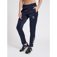 hummel Spodnie sportowe hmlCORE XK Poly Pants (Materiał poliestrowy, z kieszeniami na zamek błyskawiczny) długie granatowe damskie