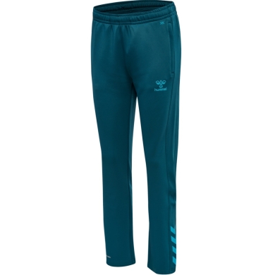 hummel Spodnie sportowe hmlCORE XK Poly Pants (Materiał poliestrowy, z kieszeniami na zamek błyskawiczny) długie koralowo-niebieskie damskie