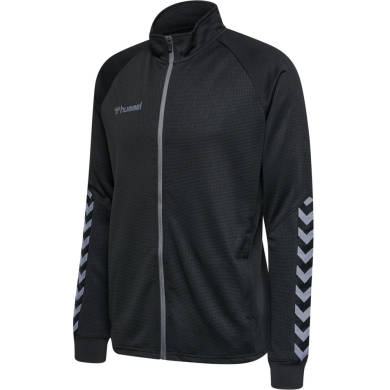 hummel Sportowa kurtka treningowa hmlAUTHENTIC Poly Zip (dzianina poliestrowa, z kieszeniami na zamek błyskawiczny) czarna/szara męska