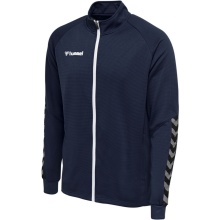 hummel Sportowa kurtka treningowa hmlAUTHENTIC Poly Zip (dzianina poliestrowa, z kieszeniami na zamek błyskawiczny) granatowa męska