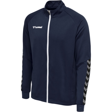 hummel Sportowa kurtka treningowa hmlAUTHENTIC Poly Zip (dzianina poliestrowa, z kieszeniami na zamek błyskawiczny) granatowa męska