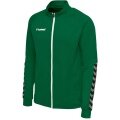 hummel Sportowa kurtka treningowa hmlAUTHENTIC Poly Zip (dzianina poliestrowa, z kieszeniami na zamek błyskawiczny) ciemnozielona dziecięca