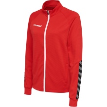 hummel Sportowa kurtka treningowa hmlAUTHENTIC Poly Zip (dzianina poliestrowa, z kieszeniami na zamek błyskawiczny) czerwona Damska