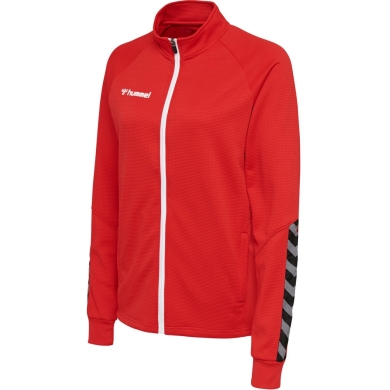 hummel Sportowa kurtka treningowa hmlAUTHENTIC Poly Zip (dzianina poliestrowa, z kieszeniami na zamek błyskawiczny) czerwona Damska