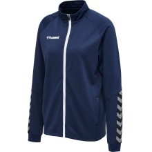 hummel Sportowa kurtka treningowa hmlAUTHENTIC Poly Zip (dzianina poliestrowa, z kieszeniami na zamek błyskawiczny) granatowa Damska