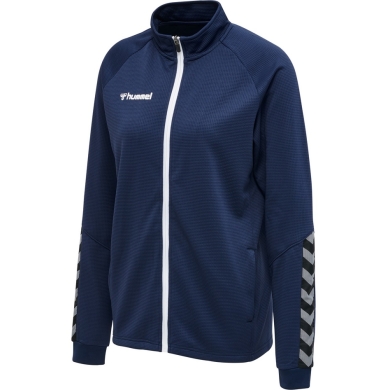 hummel Sportowa kurtka treningowa hmlAUTHENTIC Poly Zip (dzianina poliestrowa, z kieszeniami na zamek błyskawiczny) granatowa Damska