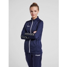 hummel Sportowa kurtka treningowa hmlAUTHENTIC Poly Zip (dzianina poliestrowa, z kieszeniami na zamek błyskawiczny) granatowa Damska