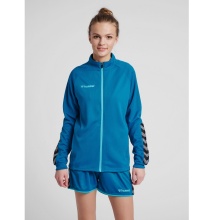 hummel Sportowa kurtka treningowa hmlAUTHENTIC Poly Zip (dzianina poliestrowa, z kieszeniami na zamek błyskawiczny) niebieska turkusowa Damska