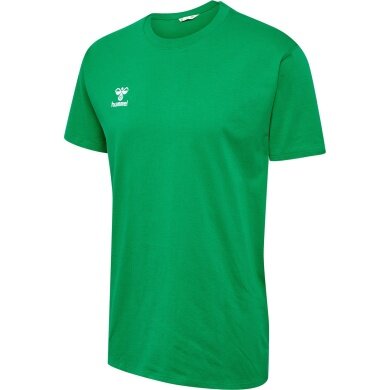 hummel Sport/Czas wolny T-shirt hmlGO 2.0 (Bawełna organiczna, klasyczny design) Krótki rękaw zielony Mężczyźni