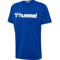 hummel Sport/Czas wolny T-shirt hmlGO 2.0 Logo (Bawełna organiczna) Krótki rękaw ciemnoniebieski Mężczyźni