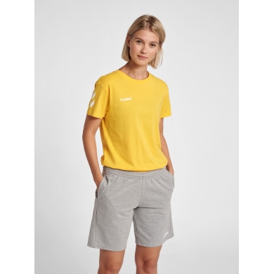 hummel Sport/Freizeit-Shirt hmlGO Cotton (Bawełna) Krótki rękaw neonowy żółty Damski