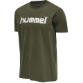 hummel Sport/Czas wolny T-shirt hmlGO Cotton Big Logo (Bawełna) Krótki rękaw brązowo-zielony Mężczyźni