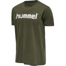 hummel Sport/Czas wolny T-shirt hmlGO Cotton Big Logo (Bawełna) Krótki rękaw brązowo-zielony Mężczyźni