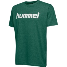 hummel Sport/Freizeit-Tshirt hmlGO Cotton Big Logo (Bawełna) Krótki rękaw ciemnozielony Dzieci