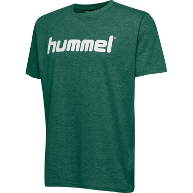 hummel Sport/Freizeit-Tshirt hmlGO Cotton Big Logo (Bawełna) Krótki rękaw ciemnozielony Dzieci