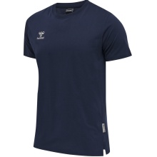 hummel Koszulka sportowa hmlMOVE Grid Cotton (100% bawełna) Krótki rękaw granatowy Mężczyźni