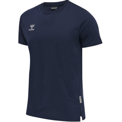 hummel Koszulka sportowa hmlMOVE Grid Cotton (100% bawełna) Krótki rękaw granatowy Mężczyźni