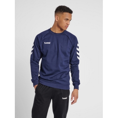 hummel Sweter Basic hmlGO Cotton Sweatshirt (Bawełna) granatowy Mężczyźni