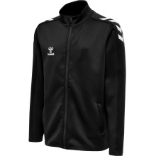 hummel Sportowa kurtka treningowa hmlCORE XK Poly Zip Sweat (materiał poliestrowy, zamek błyskawiczny z przodu) czarna dziecięca