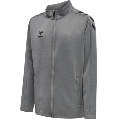 hummel Sportowa kurtka treningowa hmlCORE XK Poly Zip Sweat (materiał poliestrowy, zamek błyskawiczny z przodu) szary dziecięcy