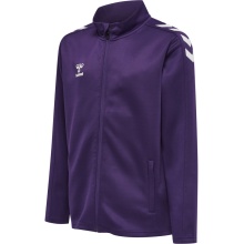 hummel Sportowa kurtka treningowa hmlCORE XK Poly Zip Sweat (materiał poliestrowy, zamek błyskawiczny z przodu) fioletowa/biała dziecięca