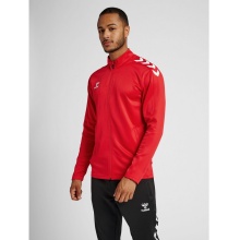 hummel Sportowa kurtka treningowa hmlCORE XK Poly Zip Sweat (materiał poliestrowy, zamek błyskawiczny z przodu) czerwony mężczyźni